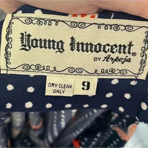 Vintage 70s Young Innocent by Arpeja Dress Butterfly Print Size 9 - Picture 13 of 14